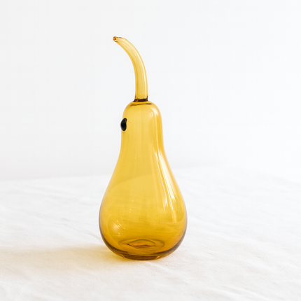 Murano Glass Style Decoration- Pear Amber