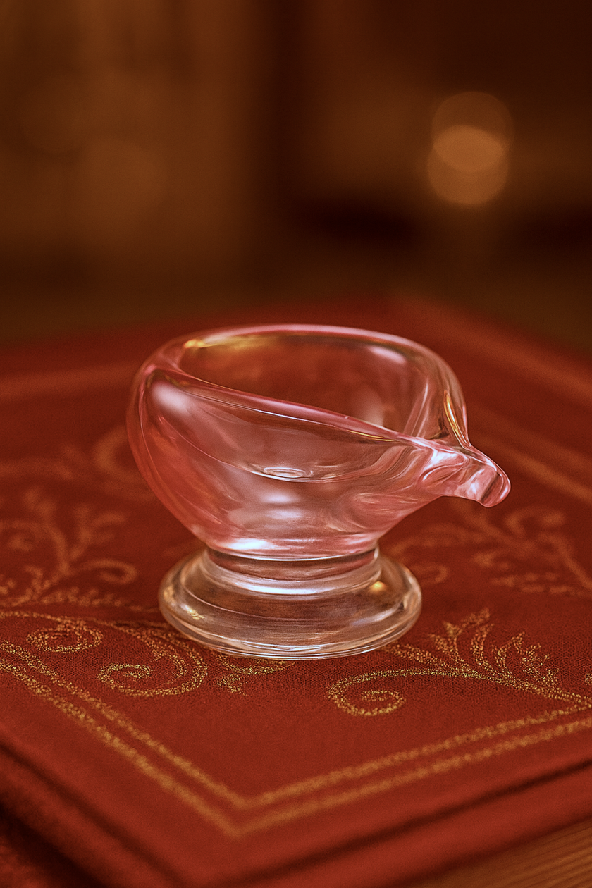 Art Glass Puja Diya-  Gulab ki Kali (set of 2 Festive Pack)