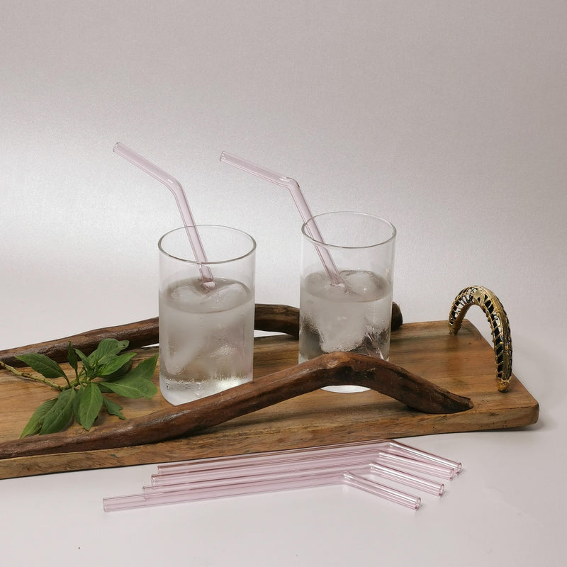 Glass Straws (Set of 6) _ Pink Saphire