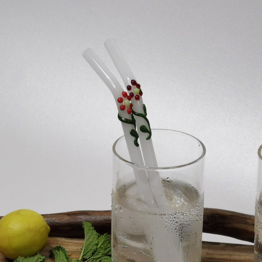 Flora Collection (Clear) Glass Straws