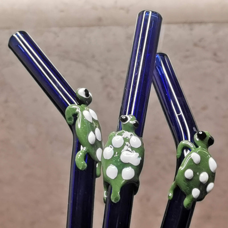 Turtle  Collection (Blue) Glass Straws