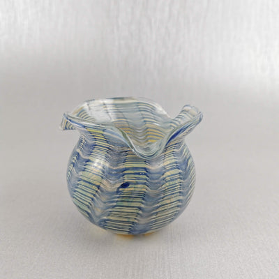Art Glass  Bowl /Vase Blue wave Stella