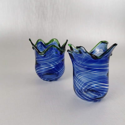 Art Glass  Bowl /Vase  Veronica Blue