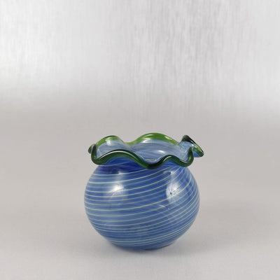 Art Glass  Bowl /Vase Blue wave Ibisco