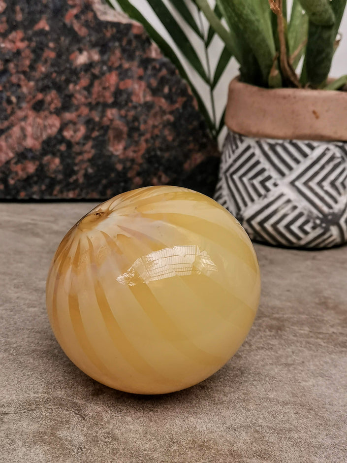 Art Glass Hand Blown Sphere - Onion Orb