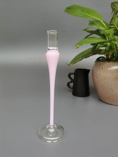 Vintage glass candle holder - Blush