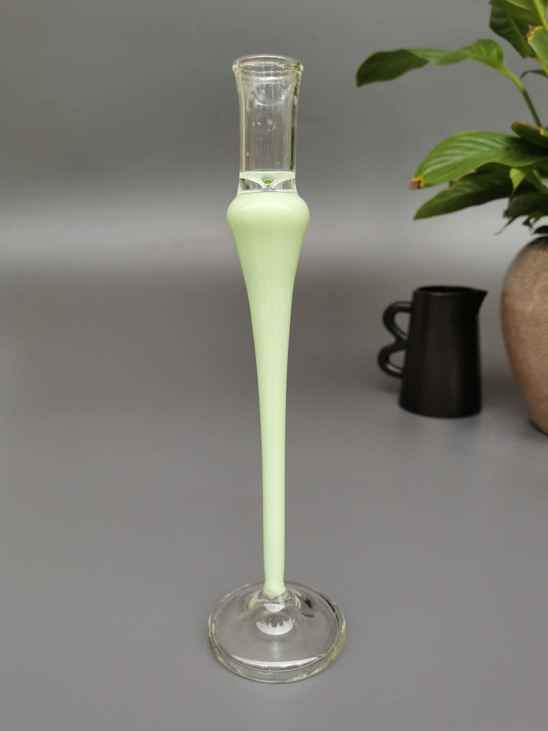 Vintage glass candle holder - Paris Green