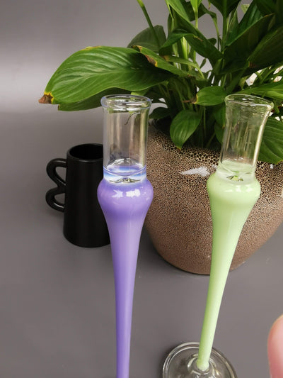 Vintage glass candle holder - Orchid