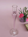 Vintage glass candle holder - Venus Pink