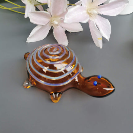 Good Luck Glass Turtles- Amber