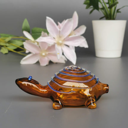 Good Luck Glass Turtles- Amber