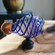 Fish Table Decor Glass- INDIGO