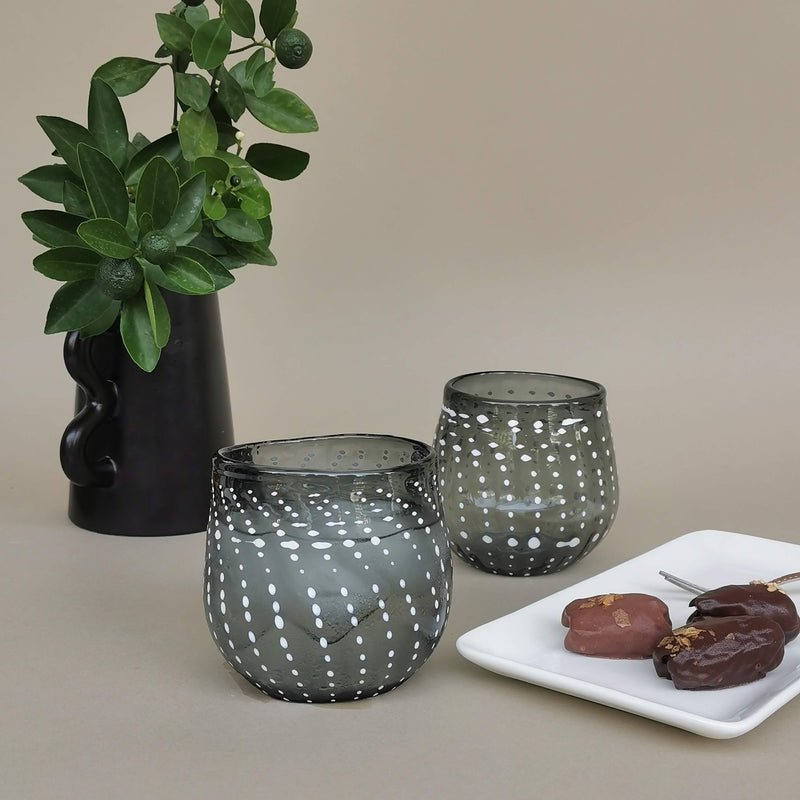 Mura Art Glass- Smoke Grey (single glass)