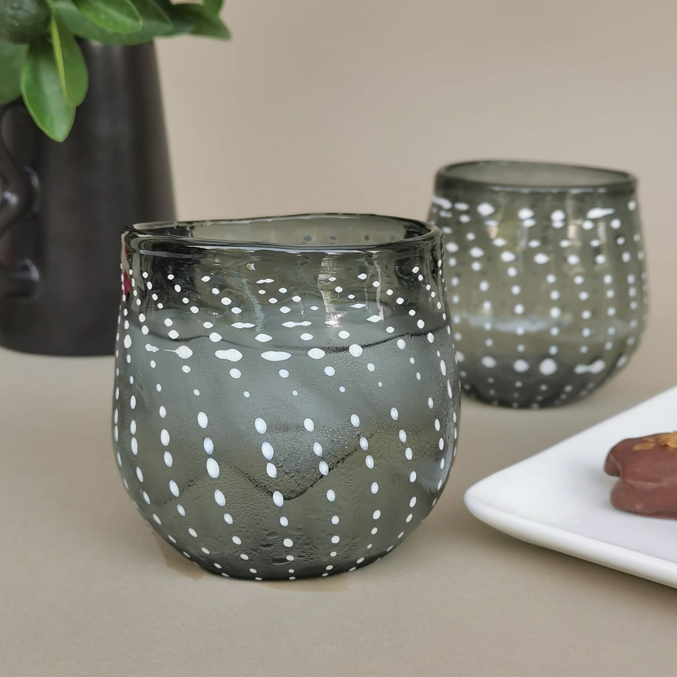 Mura Art Glass- Smoke Grey (single glass)