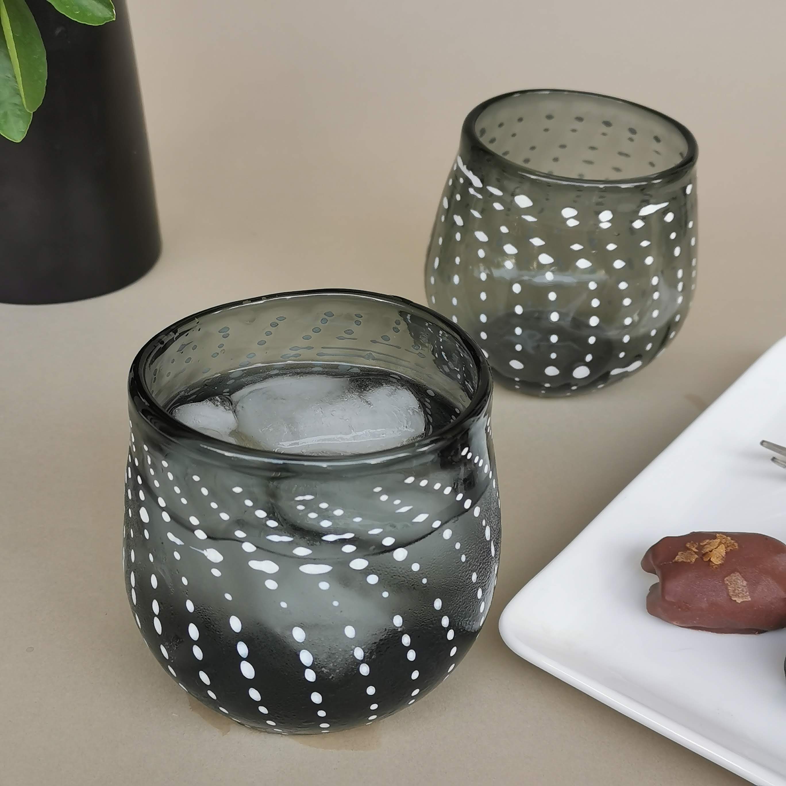 Mura Art Glass- Smoke Grey (single glass)