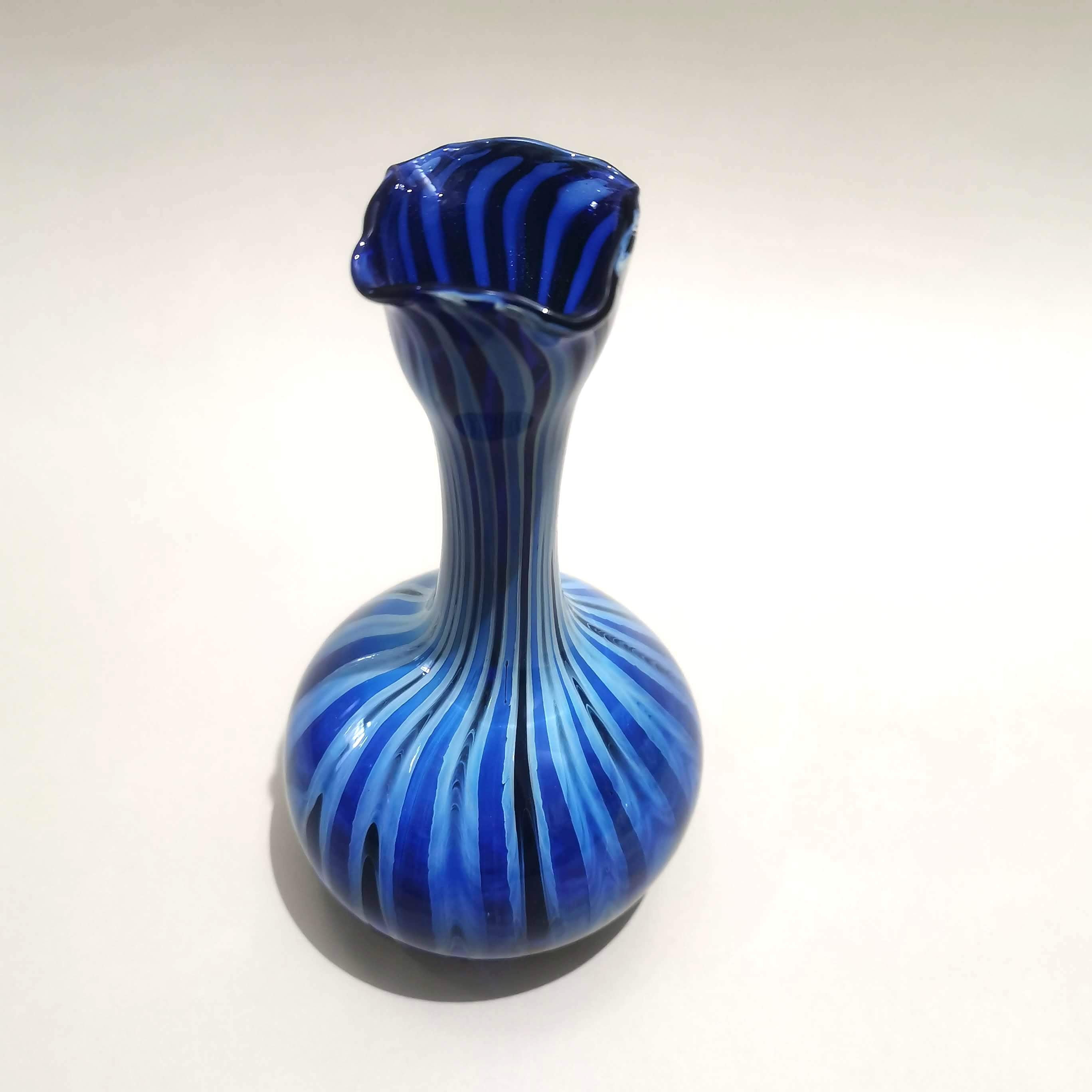 Murano Glass Style Vase- Blue Hues