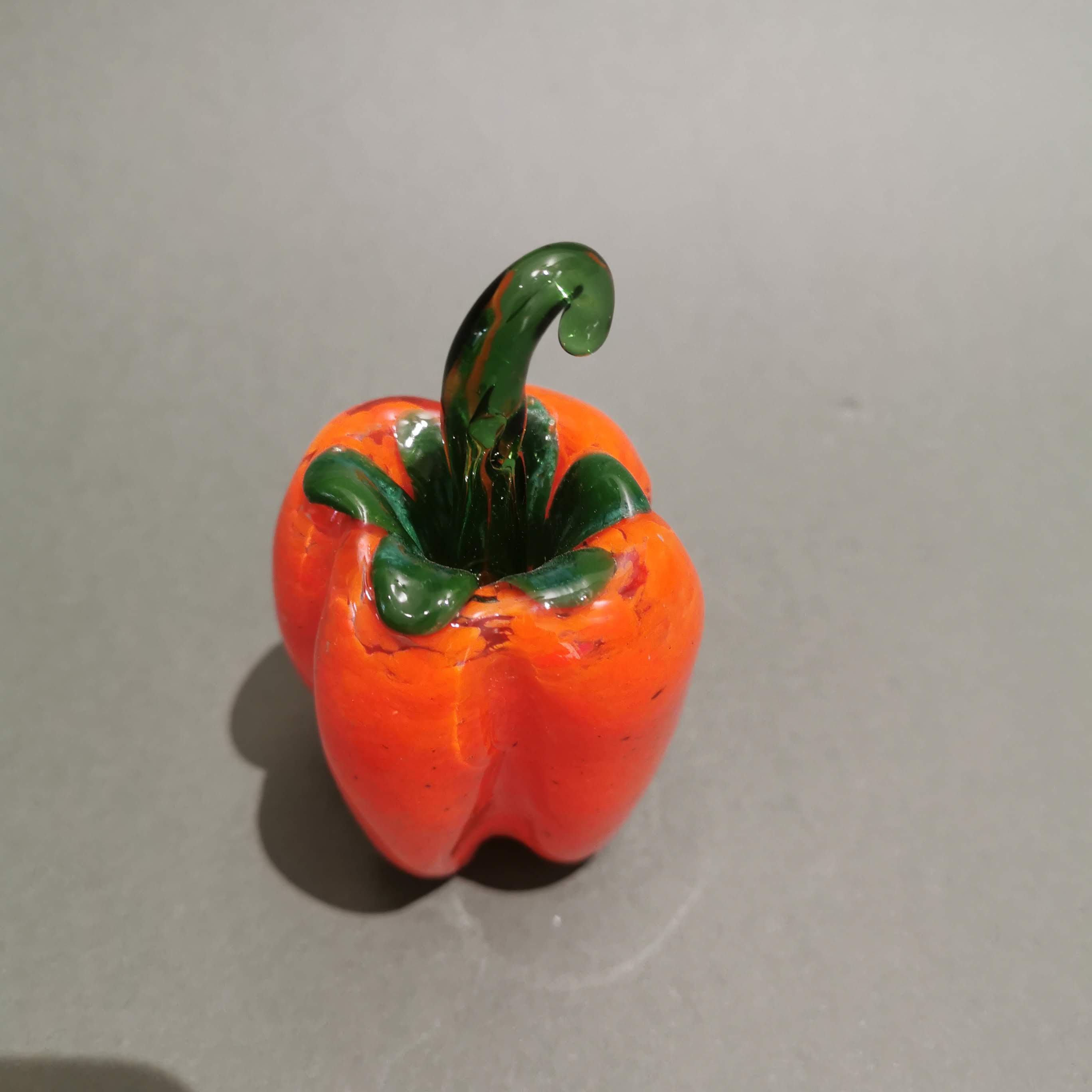 Murano Glass Style Decoration- Red Bell Pepper