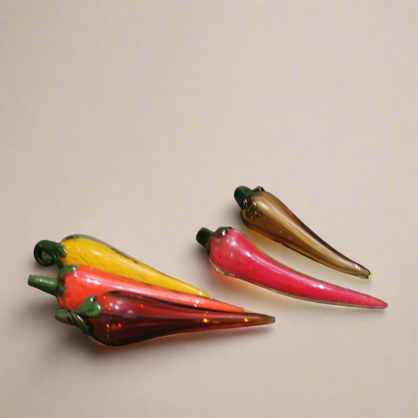 Murano Glass Style Decoration- Chilly (Dark Amber)