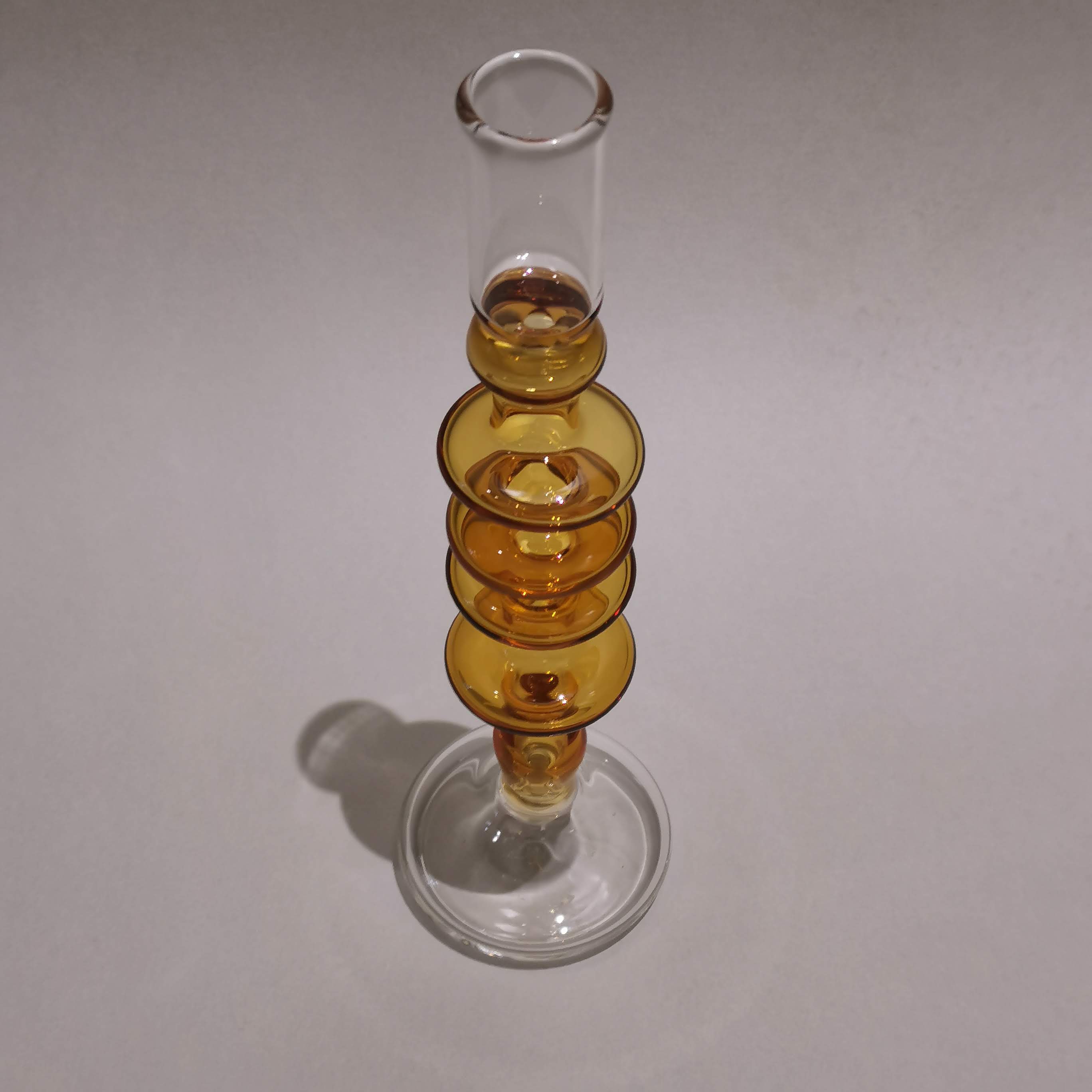 Murano Style  Vintage glass candle holder - Amber Dream