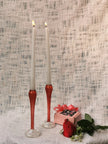 Murano Style  Vintage glass candle holder - Fire Red