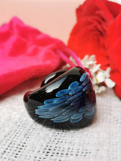 Glass Rings for Women | Artisan Crafted Jewelry ( Blue Art Glass)