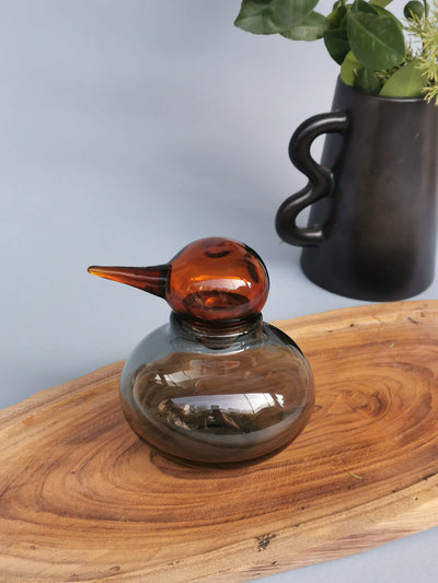 Glass Bird Figurine - Handblown (Dusky Kiki)