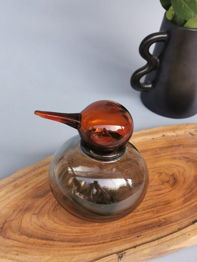 Glass Bird Figurine - Handblown (Dusky Kiki)