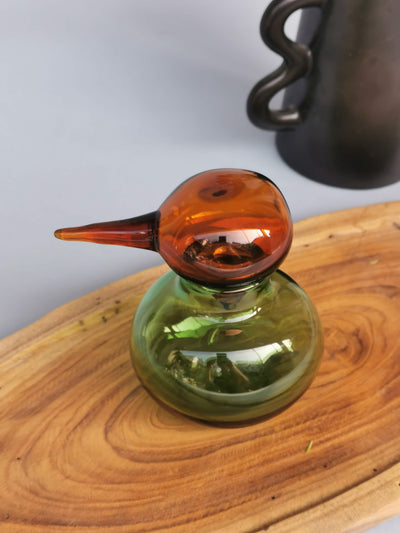Glass Bird Figurine - Handblown (Jade Kiki)