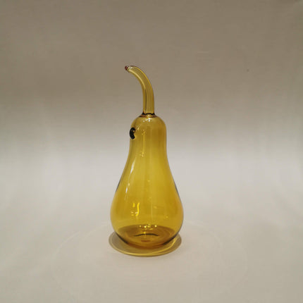 Murano Glass Style Decoration- Pear Amber