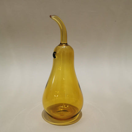 Murano Glass Style Decoration- Pear Amber