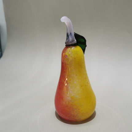 Murano Glass Style Decoration- Red Yellow Pear Art Glass