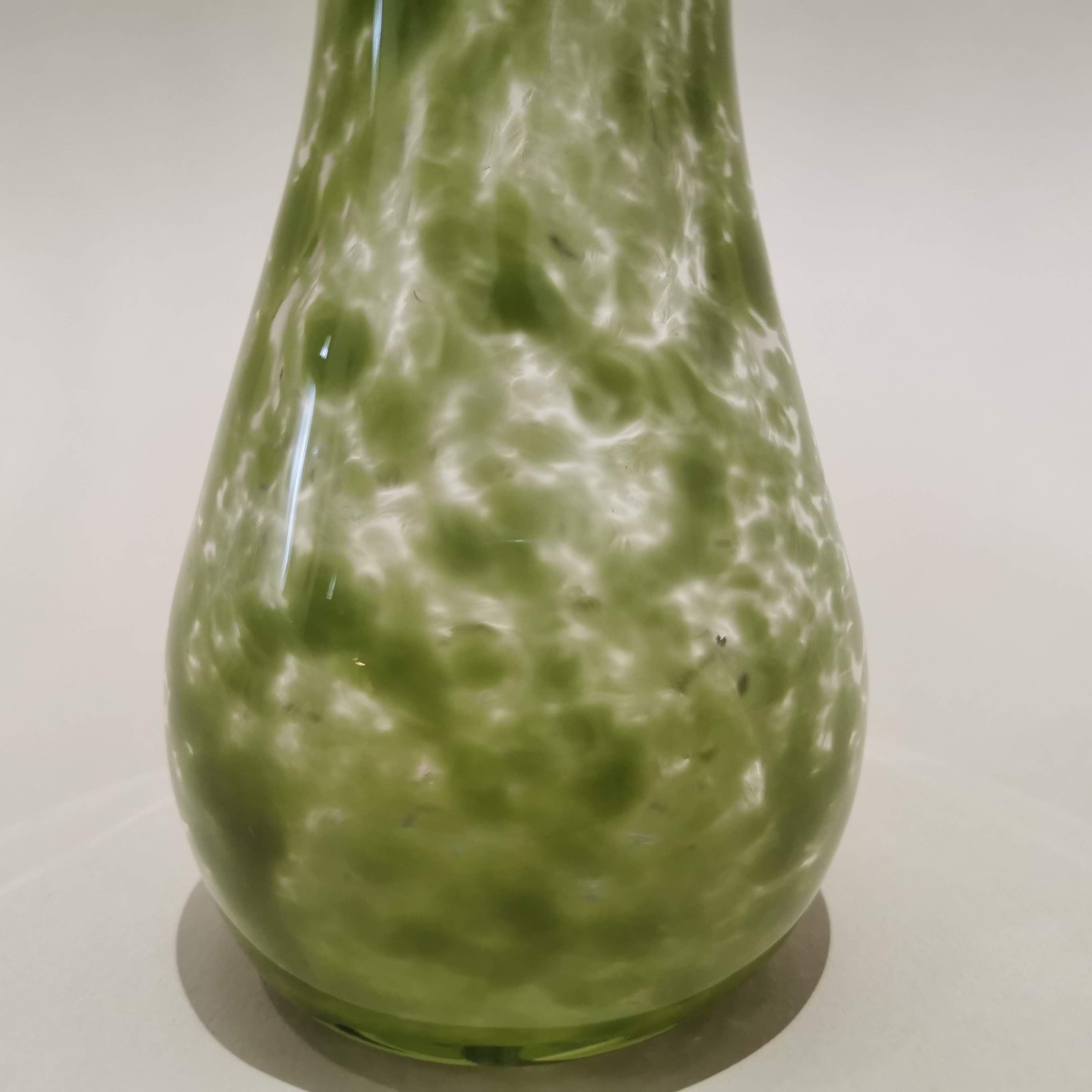 Murano Glass Style Decoration- Green Splash Pear Art Glass