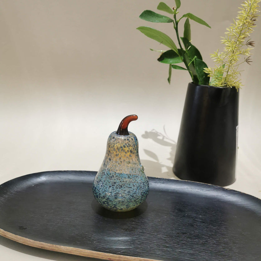 Murano Glass Style Decoration- Marble Pear Art Glass