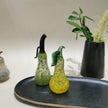 Murano Glass Style Decoration- Green Splash Pear Art Glass