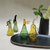 Murano Glass Style Decoration- Green Splash Pear Art Glass