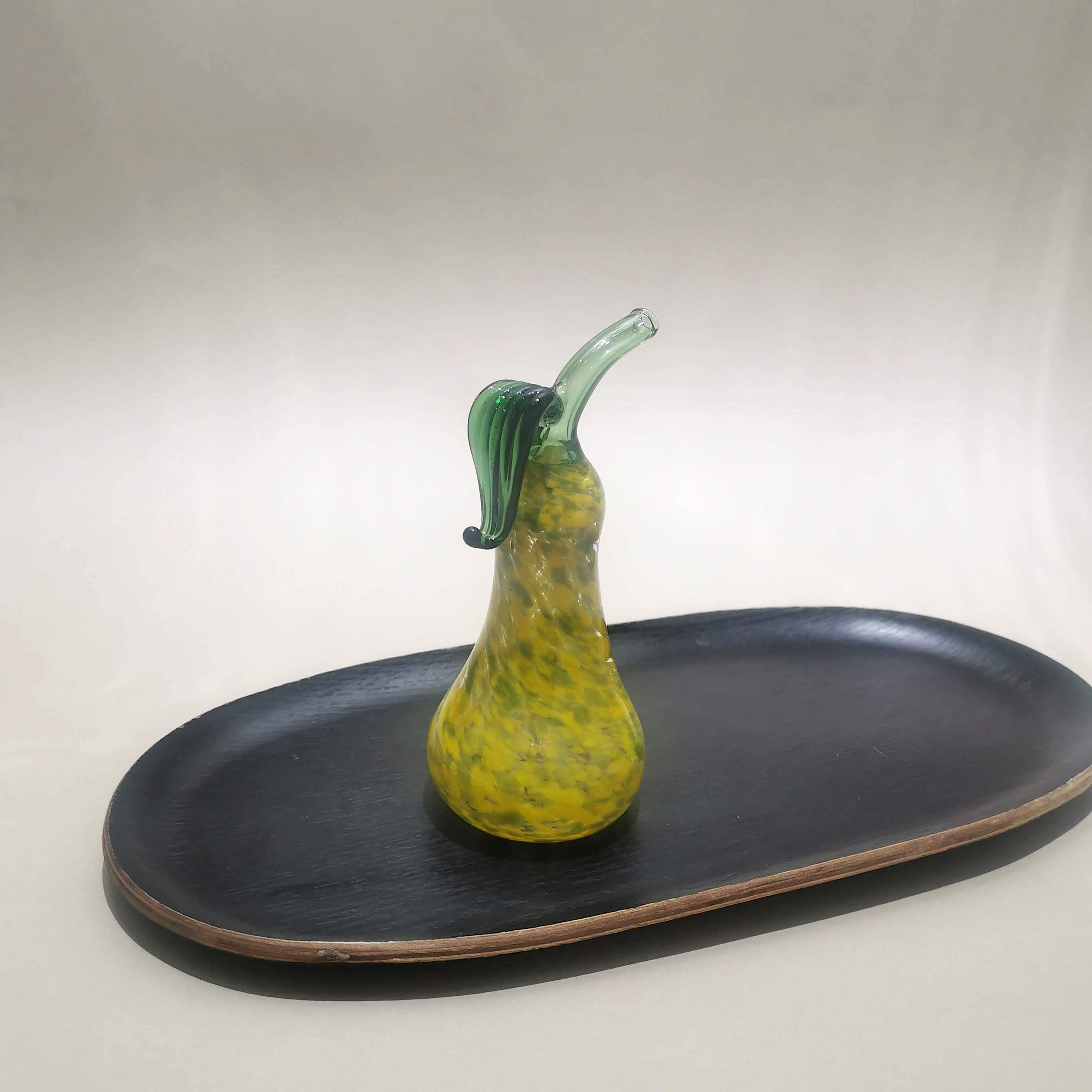 Murano Glass Style Decoration- Color Splash Pear Art Glass