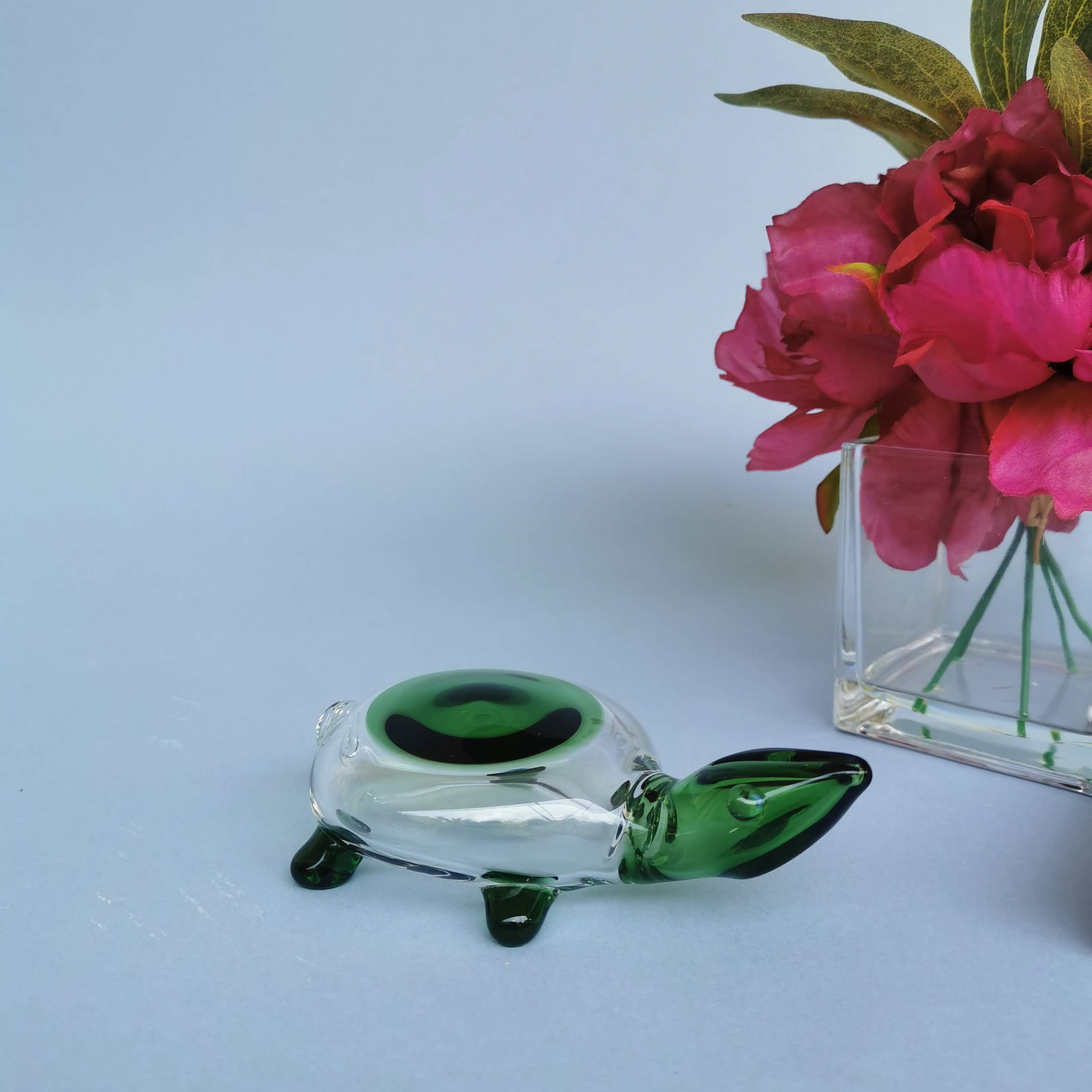 Collectible Glass  Art Turtles- Jade