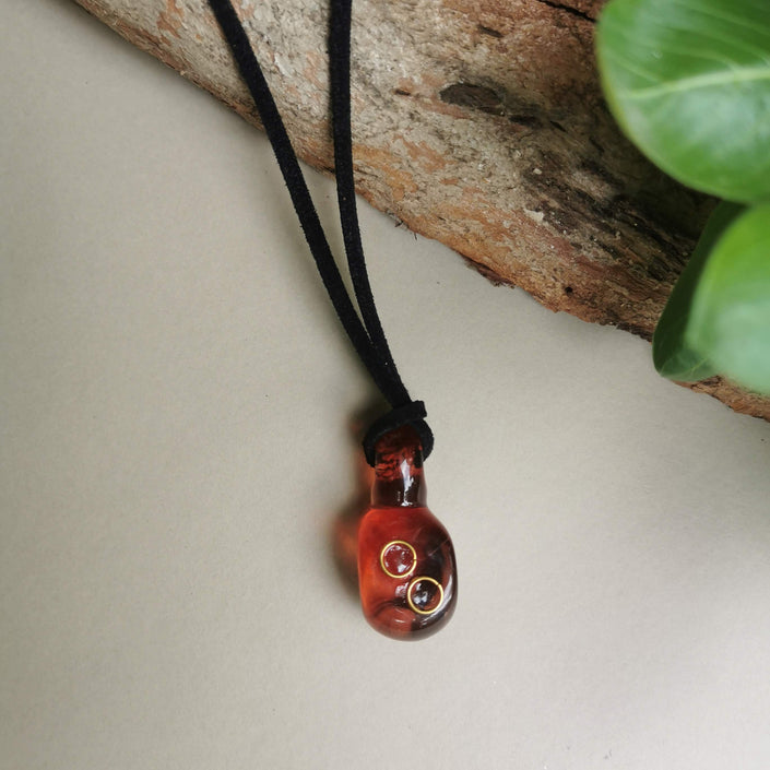 Earth Series Necklace - Earth Charm Amber