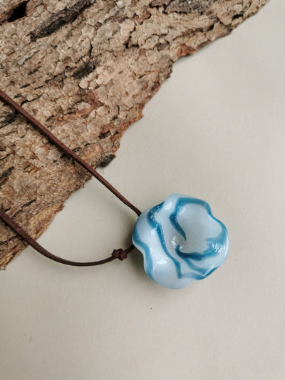 Flower Series Necklace - Blue Ripple