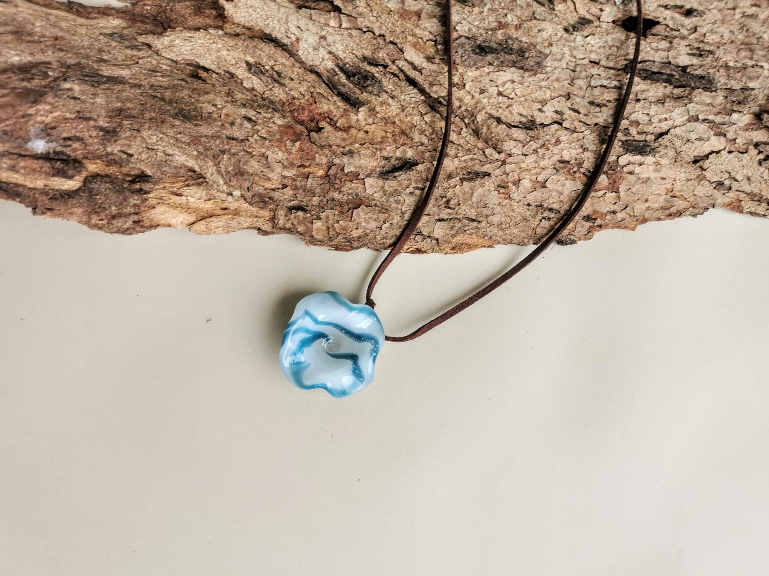 Flower Series Necklace - Blue Ripple