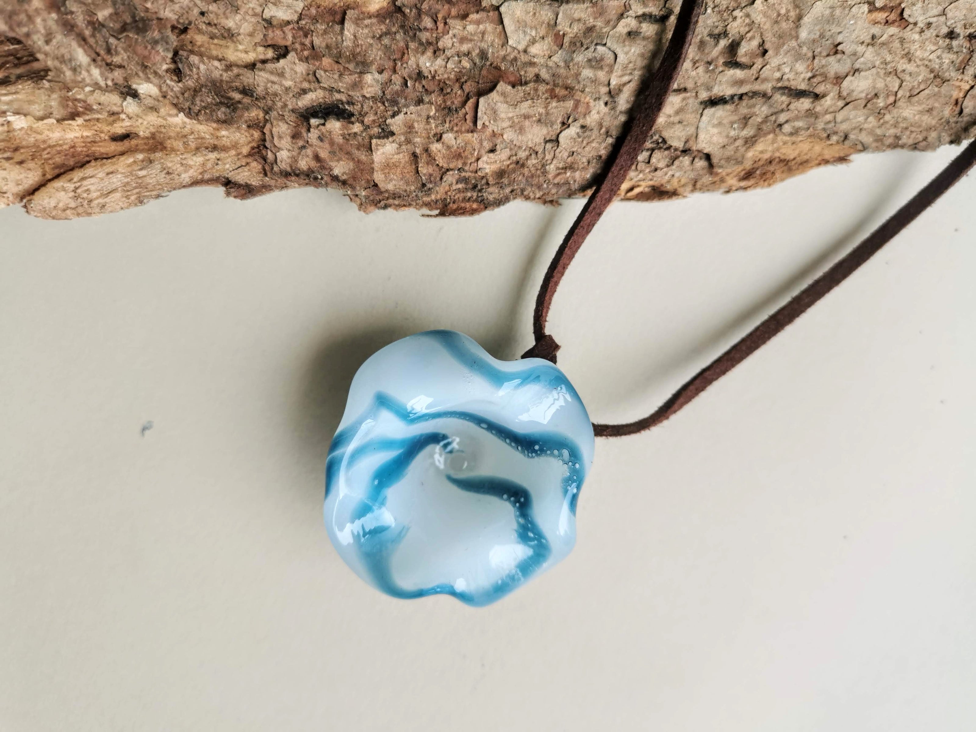 Flower Series Necklace - Blue Ripple