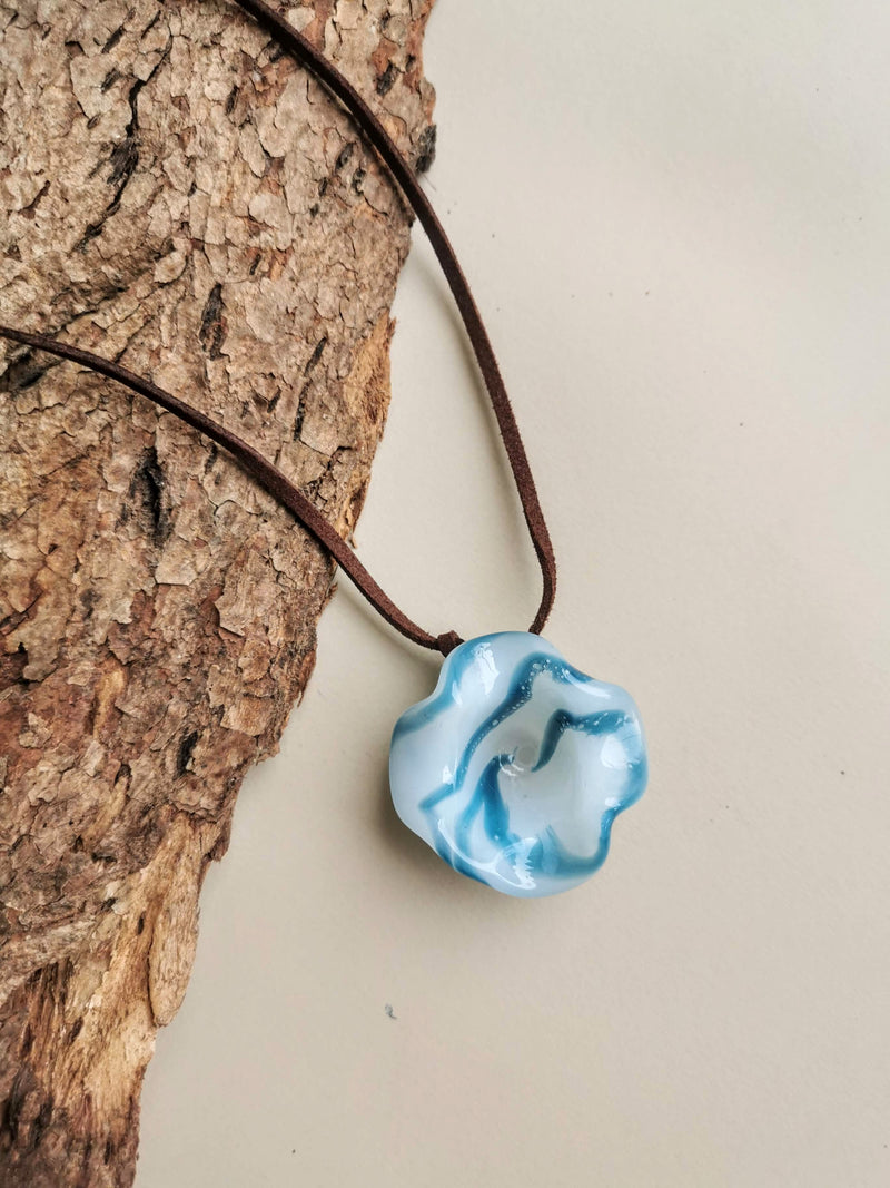 Flower Series Necklace - Blue Ripple