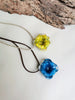 Flower Series Necklace - Yellow Abstract