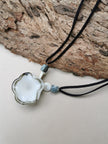 White Glass Petal Necklace