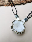 White Glass Petal Necklace