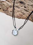 White Glass Petal Necklace