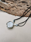 White Glass Petal Necklace