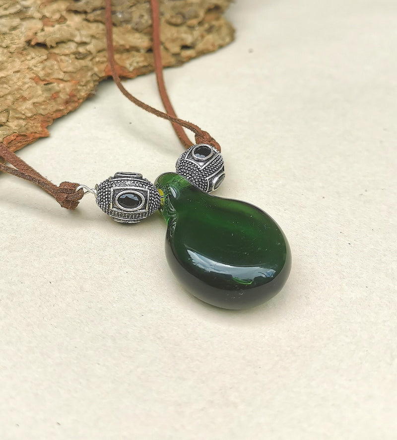 Green Jade Glass Necklace