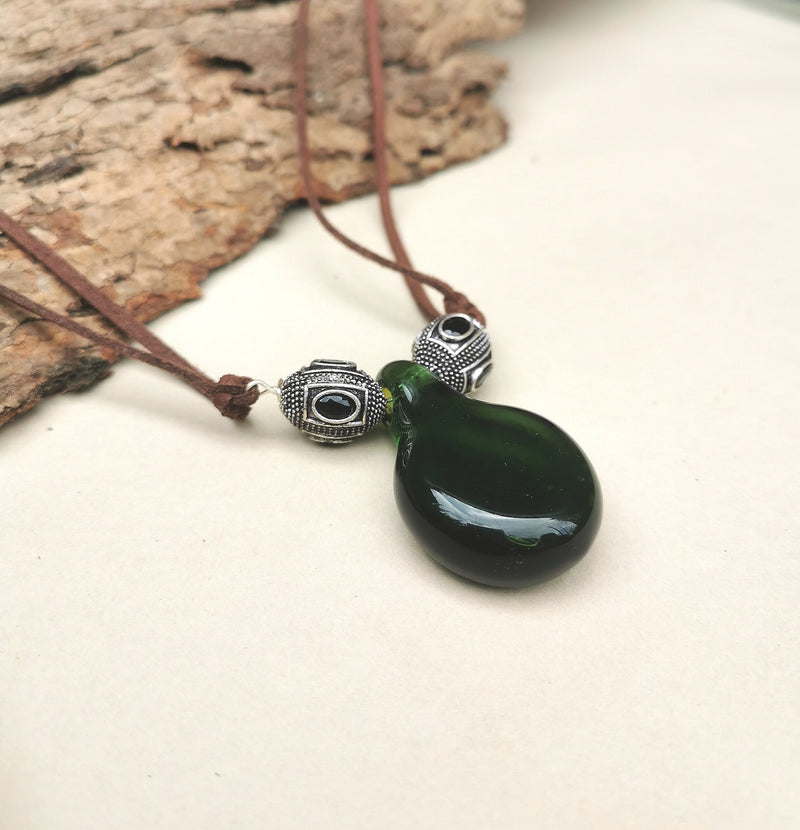 Green Jade Glass Necklace