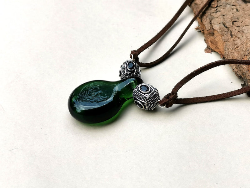 Green Jade Glass Necklace